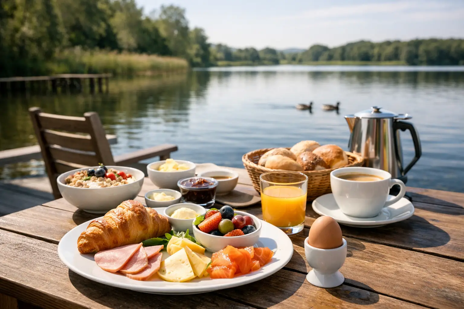 Spätes Frühstück am See in Oeversee